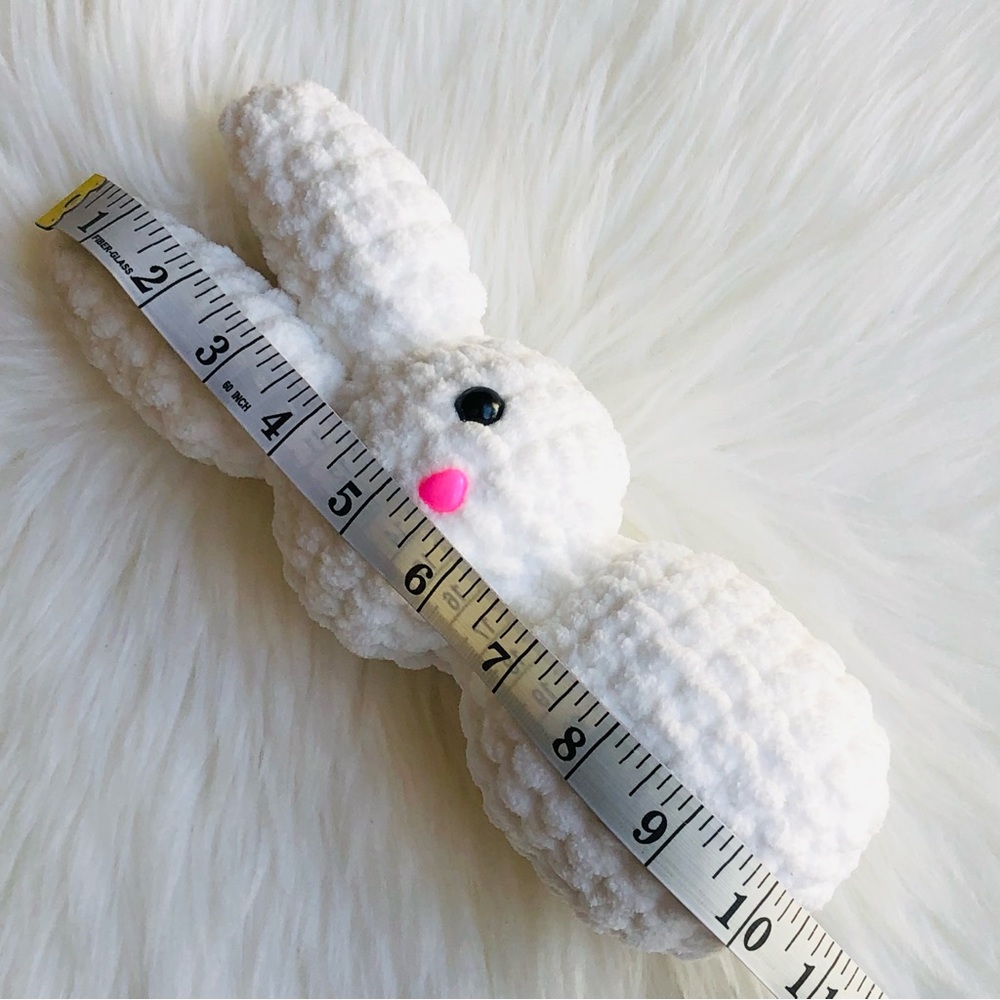 White Crochet Easter Bunny Plush 1 pc - Picture 7 of 10